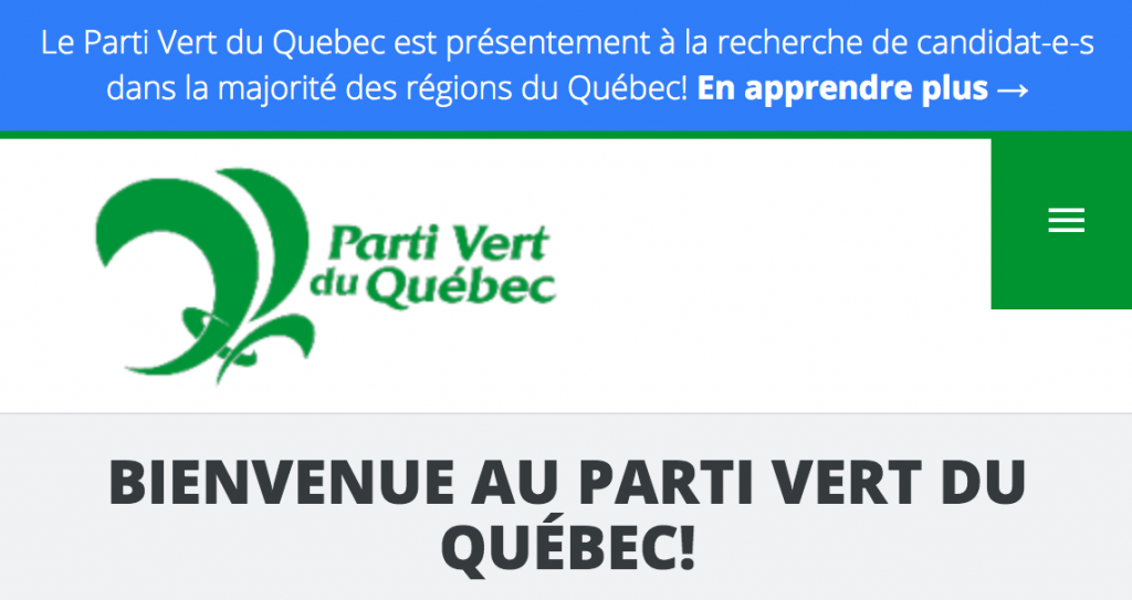 Le Parti Vert du Quebec est présentement à la recherche de candidat-e-s dans la majorité des régions du Québec! En apprendre plus →