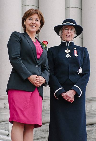 Christy Clark et la lieutenant-gouverneure de la Colombie-Britannique, Judith Guichon
