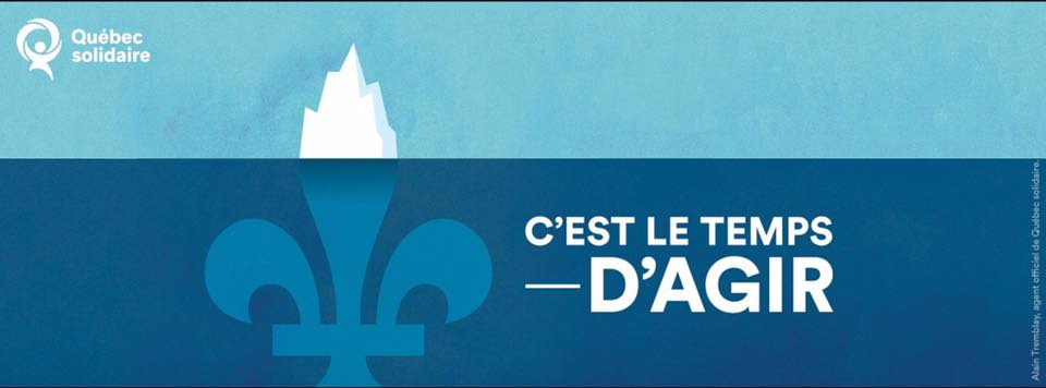 Bannière Facebook bleue de Québec solidaire