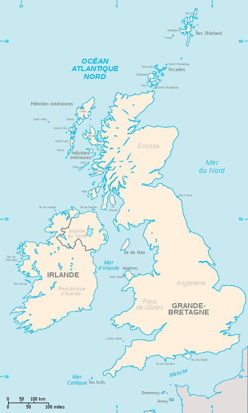 Carte des îles britanniques