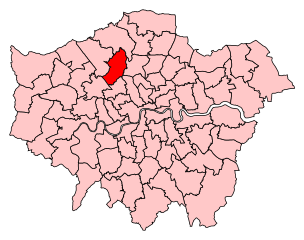 Carte de la circonscription de Finchley and Golders Green à Londres