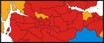 Carte des résultats électoraux de l'élection générale britannique de 2010 dans la Central Belt de l'Écosse